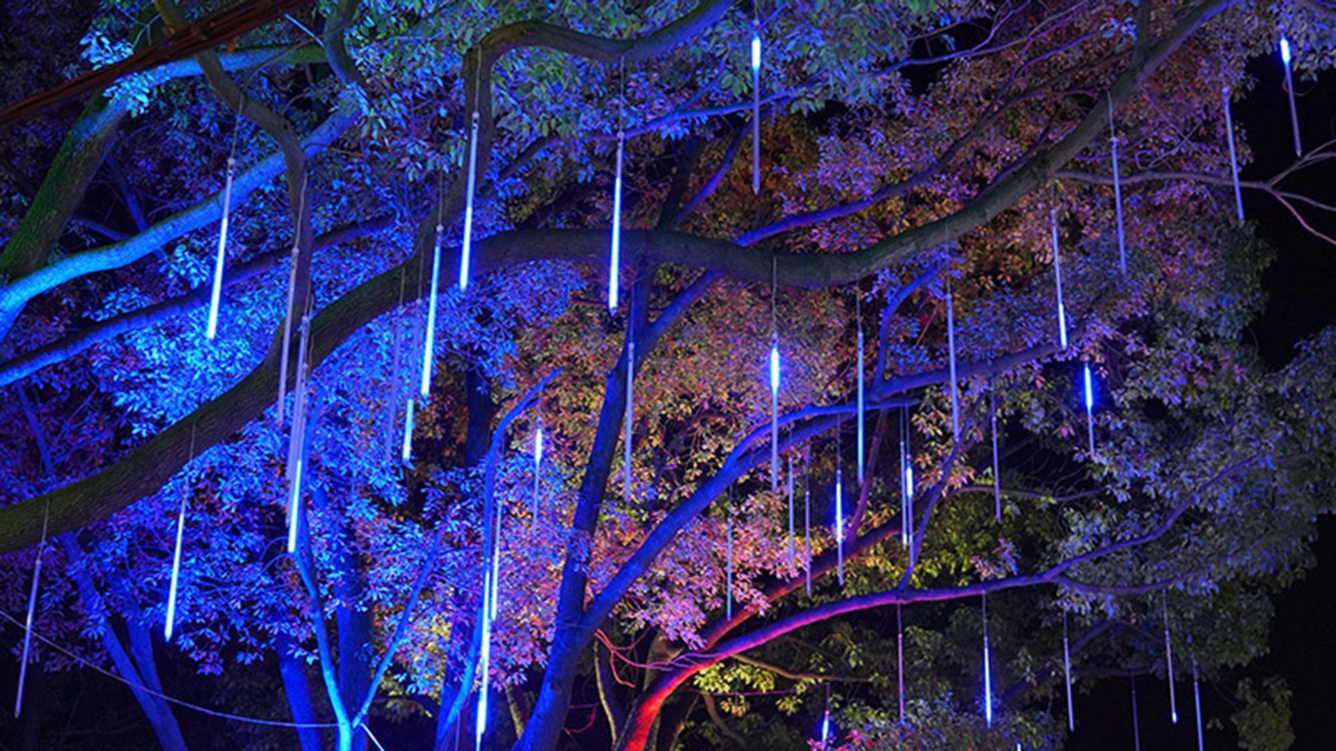 青色LEDライト装飾枝　#イルミネーション Amazon.co.jp: 飾り 流れ星 LED ライト 防水 仕様 クリスマス